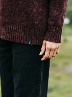 Discount Finisterre Women's Farne Roll Neck Knit Sweater BlackCherry