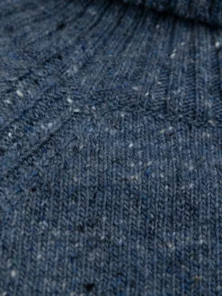 New Finisterre Women's Farne Roll Neck Knit Sweater Indigo