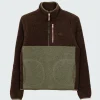 Best Sale Finisterre Women's Hegen 1/4 Zip Wool Fleece WillowGreen/SealBrown