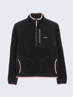 Cheap Finisterre Women's Hegen 1/4 Zip Wool Fleece RavenBlack