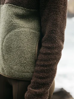 Best Sale Finisterre Women's Hegen 1/4 Zip Wool Fleece WillowGreen/SealBrown