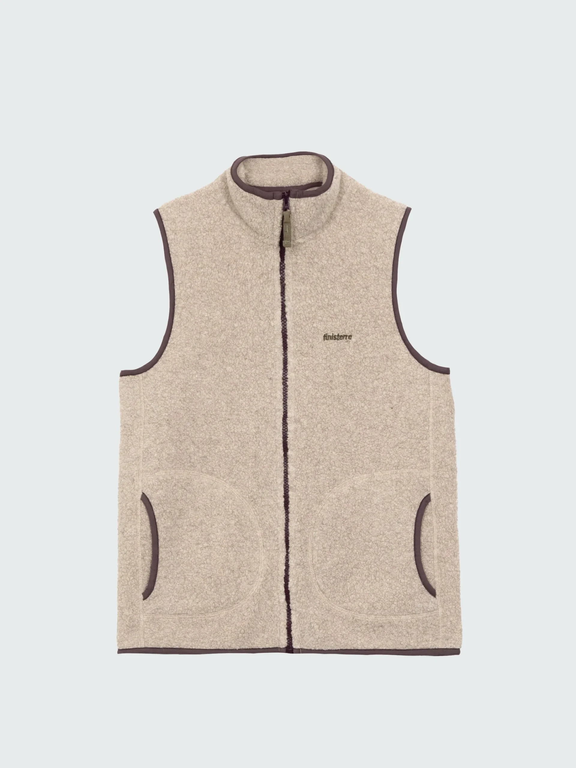 Fashion Finisterre Women's Hegen Wool Fleece Vest Oatmeal