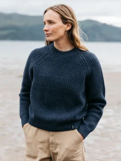 Hot Finisterre Women's Mora Knit Sweater Navy