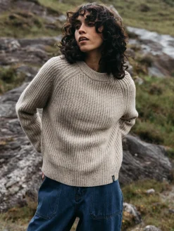 Clearance Finisterre Women's Mora Knit Sweater Oatmeal