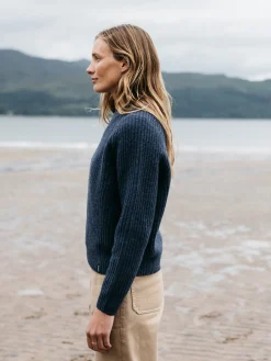Hot Finisterre Women's Mora Knit Sweater Navy