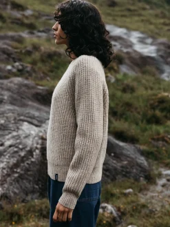 Clearance Finisterre Women's Mora Knit Sweater Oatmeal