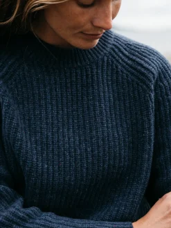 Hot Finisterre Women's Mora Knit Sweater Navy