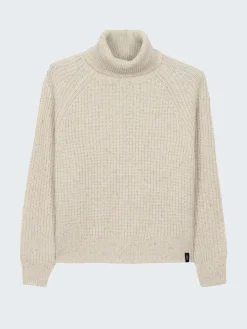 Clearance Finisterre Women's Mora Roll Neck Knit Sweater Ecru