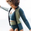 Hot Finisterre Women's Nieuwland 2mm Yulex® Long Sleeve Top Teal/Khaki/Aqua