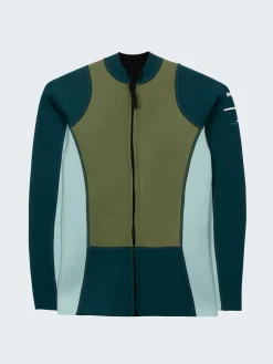 Hot Finisterre Women's Nieuwland 2mm Yulex® Long Sleeve Top Teal/Khaki/Aqua