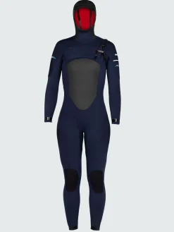 Best Finisterre Women's Nieuwland 5.5/4.5mm Yulex® Chest Zip Hooded Wetsuit Ink