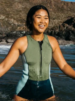 Flash Sale Finisterre Women's Nieuwland 2mm Yulex® Swimsuit Teal/Khaki/Aqua