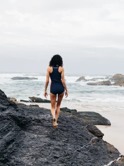 Best Sale Finisterre Women's Nieuwland 2mm Yulex® Swimsuit Navy/Sky/Rust