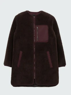 Outlet Finisterre Women's Orsik Fleece Longline Jacket SealBrown