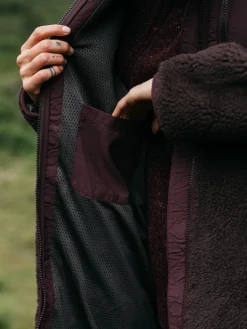 Outlet Finisterre Women's Orsik Fleece Longline Jacket SealBrown