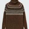 Outlet Finisterre Women's Rocall Fair Isle Roll Neck Sweater ChocolateMulti