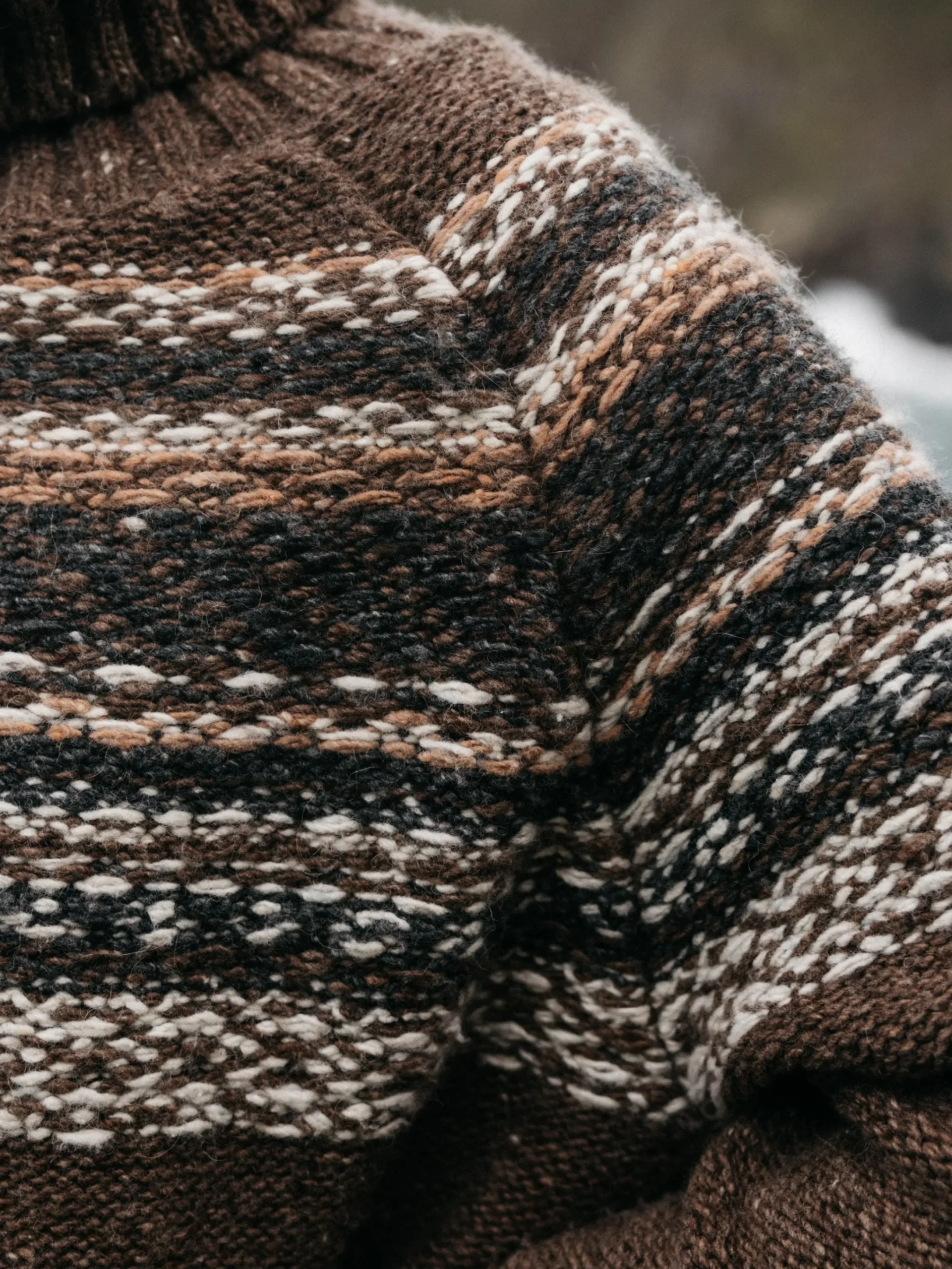 Outlet Finisterre Women's Rocall Fair Isle Roll Neck Sweater ChocolateMulti