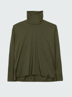 Cheap Finisterre Women's Seeker Merino High Neck T-Shirt Olive