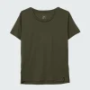 New Finisterre Women's Seeker Merino Scoop Neck T-Shirt Olive