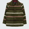 Outlet Finisterre Women's Stowe Blanket Jacket OliveStripeMulti