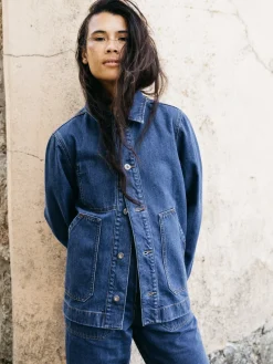 Clearance Finisterre Women's Yarrel Denim Chore Jacket RetroIndigo